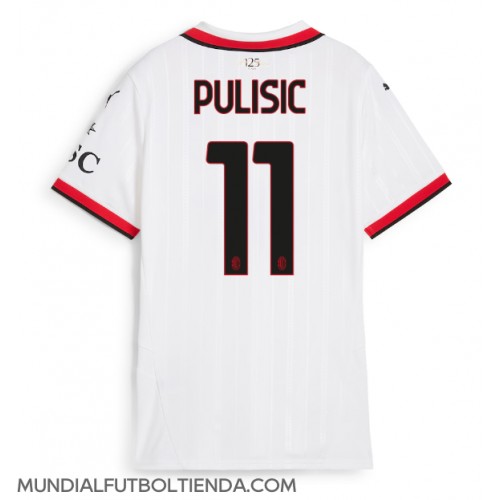 Camiseta AC Milan Christian Pulisic #11 Segunda Equipación Replica 2024-25 para mujer mangas cortas